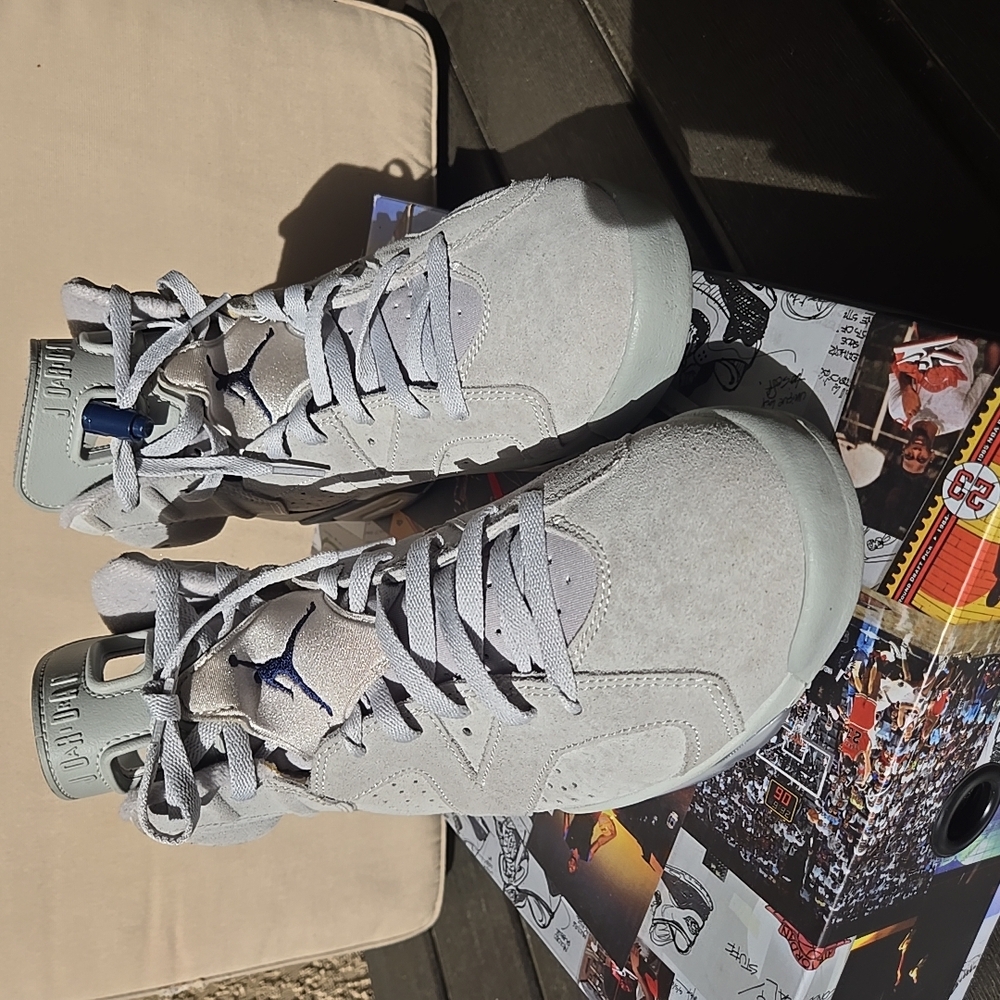 Air Jordan 6 Retro Magnet/College Blue Aimant/Marine College - Picture 9 of 12